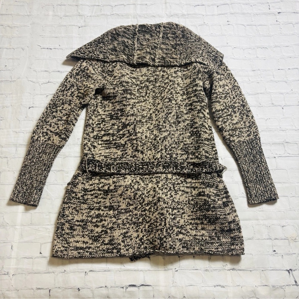 GAP Women’s M Lambswool Cotton Longline Duster Sweater Brown Tan Belted Pockets - Picture 9 of 11